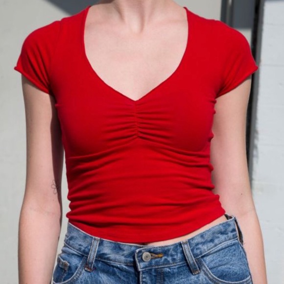 Brandy Melville Tops - Red Brandy Melville Gina Top - Short Sleeves